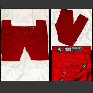 Miss Me Ruby Red Skinny leg Jeans Pants Size 27